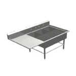 John Boos , 3PB1431-1D30L, Sink, (3) Three Compartment