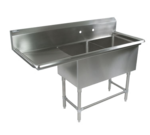 John Boos , 42PB1824-1D24L, Sink, (2) Two Compartment