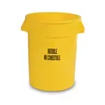 Rubbermaid FG263256YEL, Trash Can / Container, Commercial, 32 Gallon, Plastic, Black